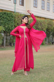 Readymade Embroidered Work Women Kurti Pant With Dupatta Set - women's fashion mart