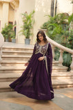 Amazing Festive Wear Faux Georgette Sequins Worked Gown - women's fashion mart