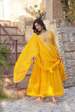 Floral Embroidery Sequins Work Beautiful Anarkali Suit Set