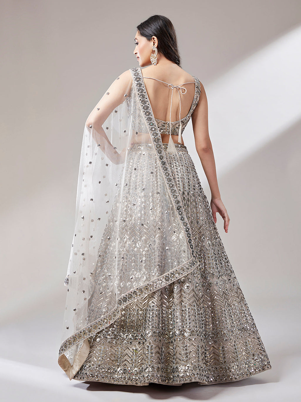 Net Mirror & Sequins Embroiderey Semi-Stitched Lehenga choli  women's fashion mart