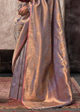 Copper Grey Dual Tone Woven Banarasi Brocade Saree