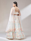 Net Multi-Sequins Work Semi-Stitched Lehenga  women's fashion mart
