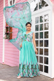 Stunning Printed Chinon Gown With Dupatta Set - women's fashion mart