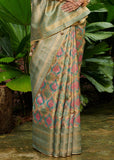 Blue and Golden Woven Kanjivaram Silk Saree