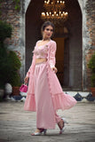 Dusty Pink Georgette Designer Embroidered Readymade Suit Set - women's fashion mart