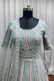 Pista Thread Embroidery With Zarkan And Mirror Work Elegance Gown - women's fashion mart