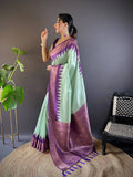 Pista Banarasi Silk Gadwal Pattu Saree  women's fashion mart