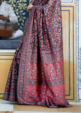 Jet Black Woven Jamewar Banarasi Saree