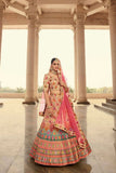 Beige Embroidery With Print And Swarovski Work Bridal Lehenga For Wedding -Bridal Lehenga Default Title women's fashion mart