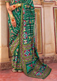 Alpine Green Printed Patola Silk Saree