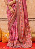 Delight Pink Printed Patola Silk Saree