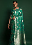 “Exclusive Offer” : Green Woven Banarasi Silk Saree