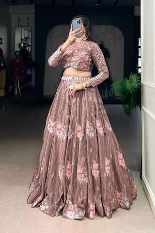 Ready-to-Wear Embroidered Lehenga Set With Sequin & Thread Work for Women