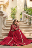 Amazing Festive Wear Faux Georgette Sequins Worked Gown - women's fashion mart
