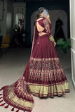 Gaji Silk Lehenga Choli With Digital Print And Lagadi Patta - women's fashion mart