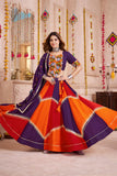 Designer Navratri Lehenga Choli With Handmade Ribbon And Mirror Work Dupatta
