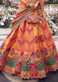 Salmon Peach Heavy Banarasi Bridal Lehenga