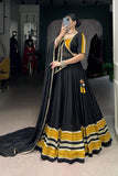 Black Beautiful Pure Rayon Original Mirror Work Stunning Navratri Lehenga Choli