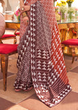 Coffee Brown Printed Bandhini Patola Silk Saree