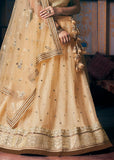 “Exclusive Offer” : Beige Georgette Embroidered Lehenga