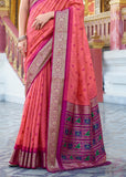Camellia Pink Woven Banarasi Patola Silk Saree