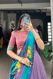 Kalamkari Floral printed South Indian Tradition Lehenga Set