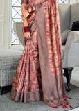 Lilas Purple Woven Banarasi Silk Saree With Digital Print