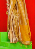 Mustard Yellow Woven Banarasi Tissue Silk Saree