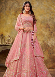 Blossom Pink Heavy Embroidered Designer Lehenga