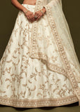 Beautiful Sugar White And Gold Embroidered Lehenga