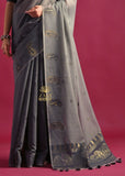 Steel Grey Woven Cotton Silk Saree