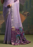 Bloom Lavender Purple Woven Cotton Silk Saree