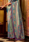 Antique Blue Kanjivaram Saree