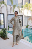 Luxury Ho Silk Designer Multi With Thread Embroidery Suit Set