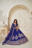 Crimson Elegance Minimalist Peacock And Leaf Motif Bridal Lehenga