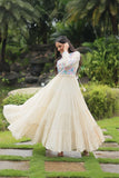 Gamthi Work Exclusive Navratri Cotton Gown - women's fashion mart