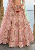 Blush Pink Heavy Embroidered Designer Lehenga