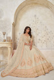 Crimson Elegance Minimalist Peacock And Leaf Motif Bridal Lehenga