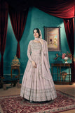 Majestic Metallic Foil Work Anarkali Gown -WOMEN FASHION M women's fashion mart