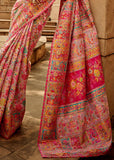 Gajari Pink Woven Kashmiri Jamewar Saree