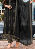 “Exclusive Offer” : Pebble Black Georgette Unstitched Suit Set