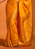 Blazing Yellow Dual Tone Banarasi Satin Silk Saree