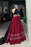 Maroon Plain With Patola Print Pure Rayon Lehenga Choli -WOMEN FASHION Default Title women's fashion mart