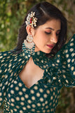 Green Metallic Foil Work Georgette Party Wear Lehenga Choli - women's fashion mart