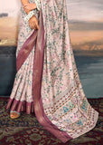 Mauve Purple Light Weight Cotton Silk Saree With Digital Print