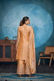 Gold Fendi Thread Embroidered With Sequins Work Sharara Set Of 3 - women's fashion mart