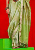 Delight Green Woven Banarasi Tissue Silk Saree