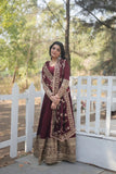 Stunning Premium Dark Maroon Anarkali Set - women's fashion mart