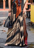 Beige And Black Satin Crepe Printed Silk Saree