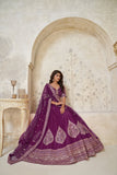 Crimson Elegance Minimalist Peacock And Leaf Motif Bridal Lehenga